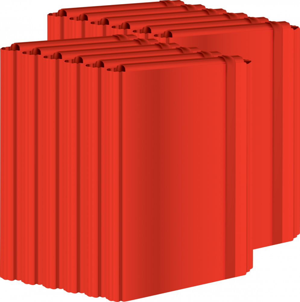 12x Teczka z gumką Interdruk, A4+, czerwony