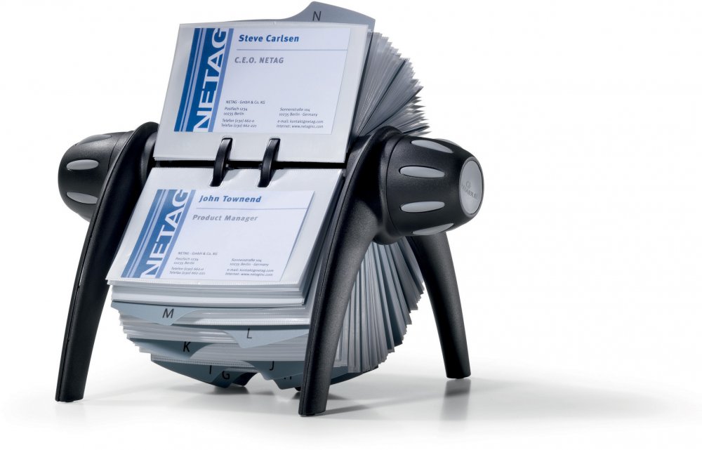 Wizytownik obrotowy Durable Visifix Flip Vegas, na 400 wizytówek, czarny