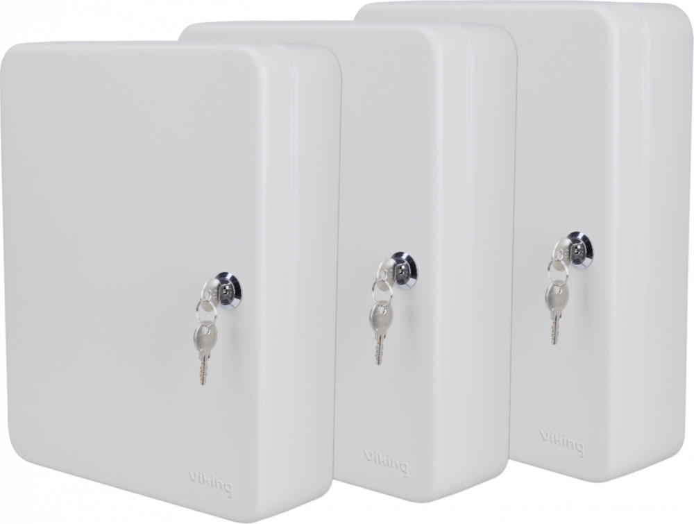 3x Szafka na klucze Viking, na 80 kluczy, z zawieszkami, szary