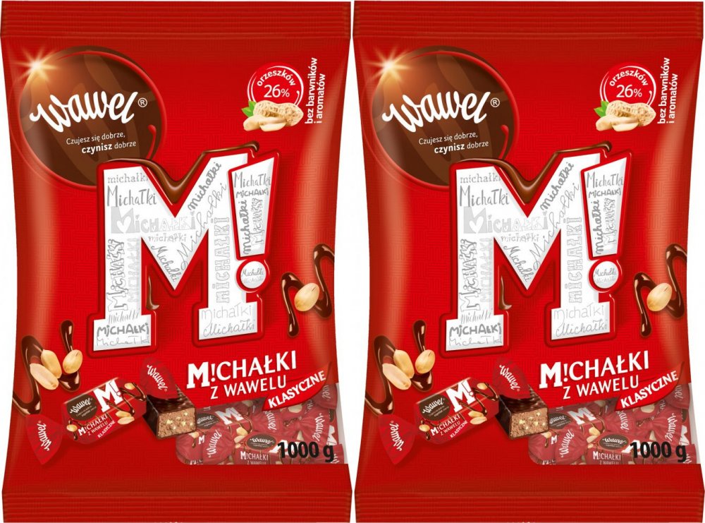 2x Cukierki Michałki Zamkowe Wawel, orzechowy w deserowej czekoladzie, 1kg