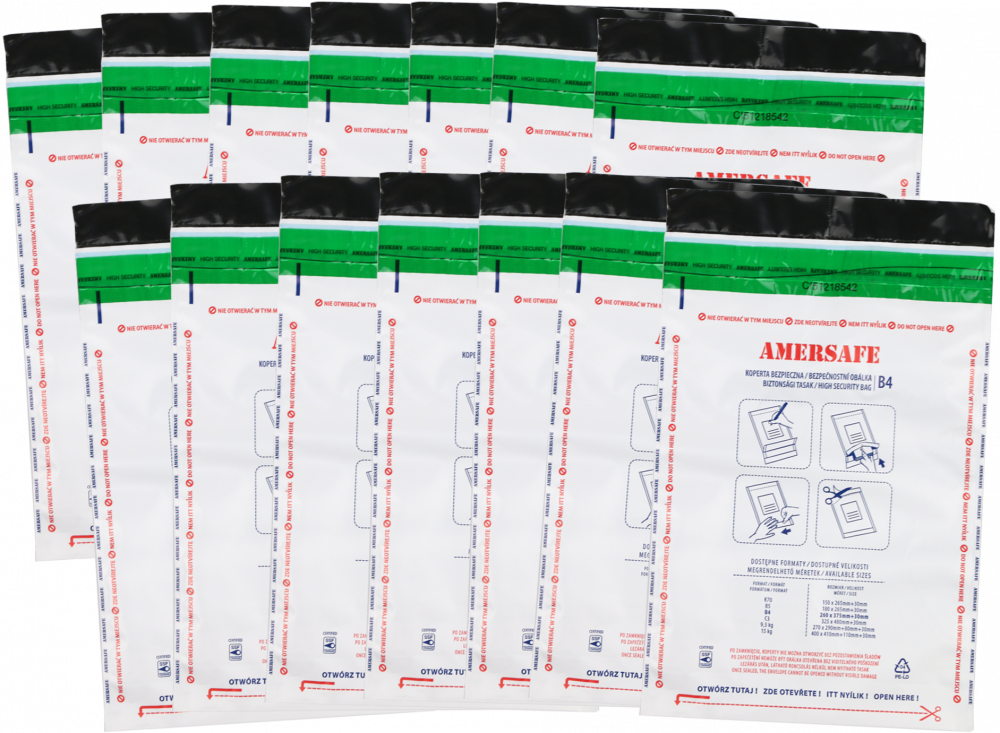 40x Koperta bezpieczna SuperpackSafe, B4, z paskiem HK, 1 sztuka, szary