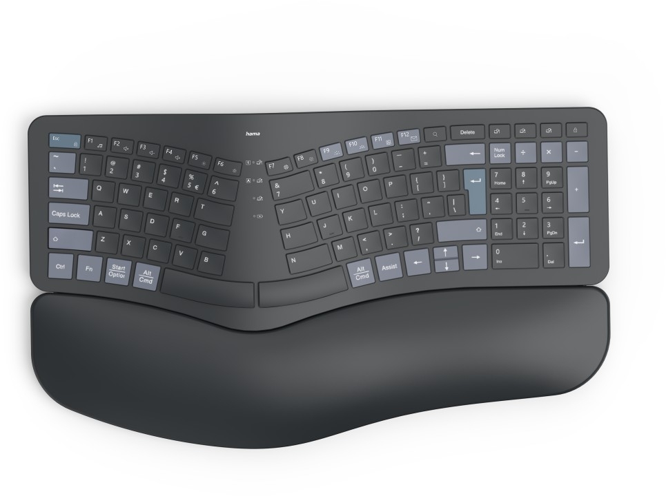 Klawiatura bezprzewodowa Hama WK-900 Ergo, podświetlenie, czarny