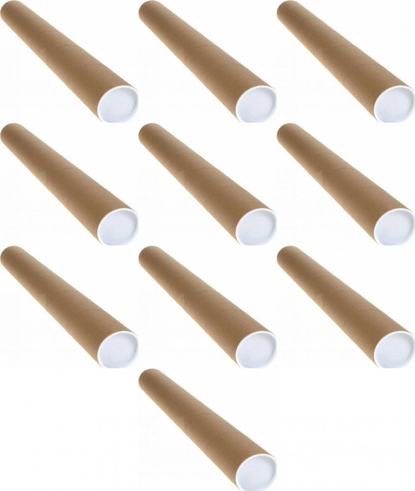 10x Tuba kartonowa Leniar, 75x10cm, brązowy