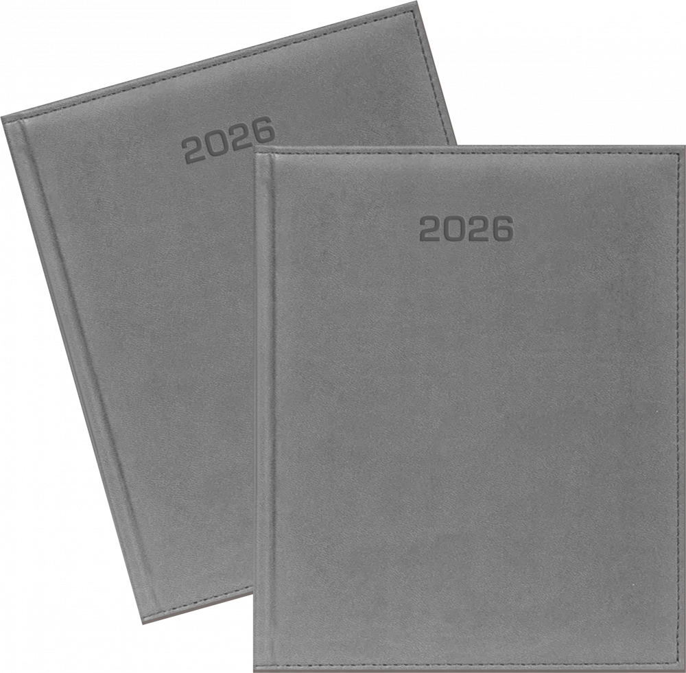 2x Kalendarz książkowy 2026, Udziałowiec, Vivella, A4, tygodniowy, szary