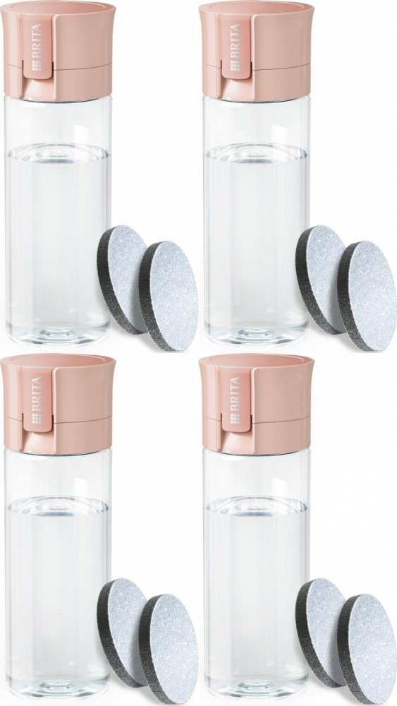 4x Butelka filtrująca Brita Vital, 0.6l, pastelowa brzoskwinia