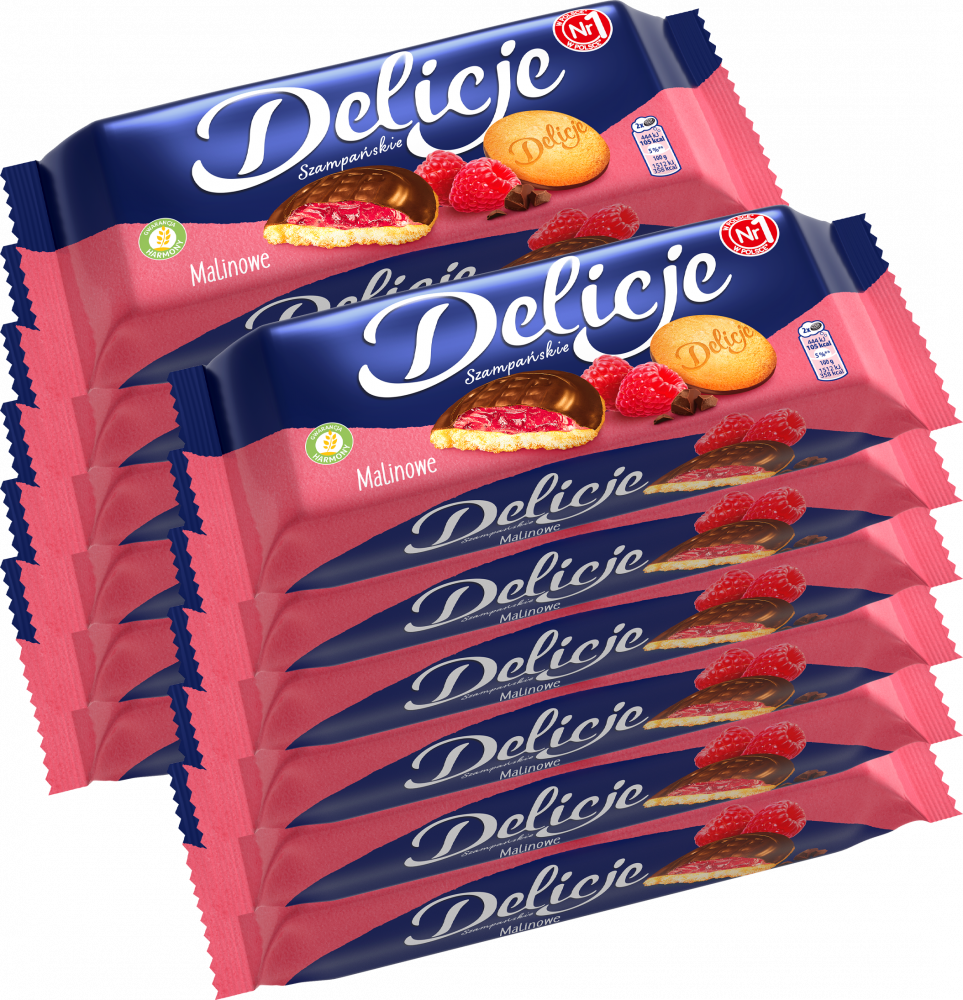 12x Ciastka Delicje szampańskie Mondelez, malinowy, 147g
