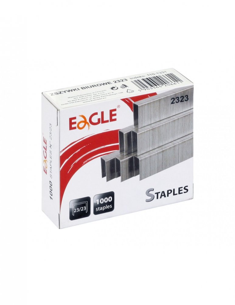 Zszywki specjalistyczne Eagle, 23/23, 1000 sztuk, srebrny