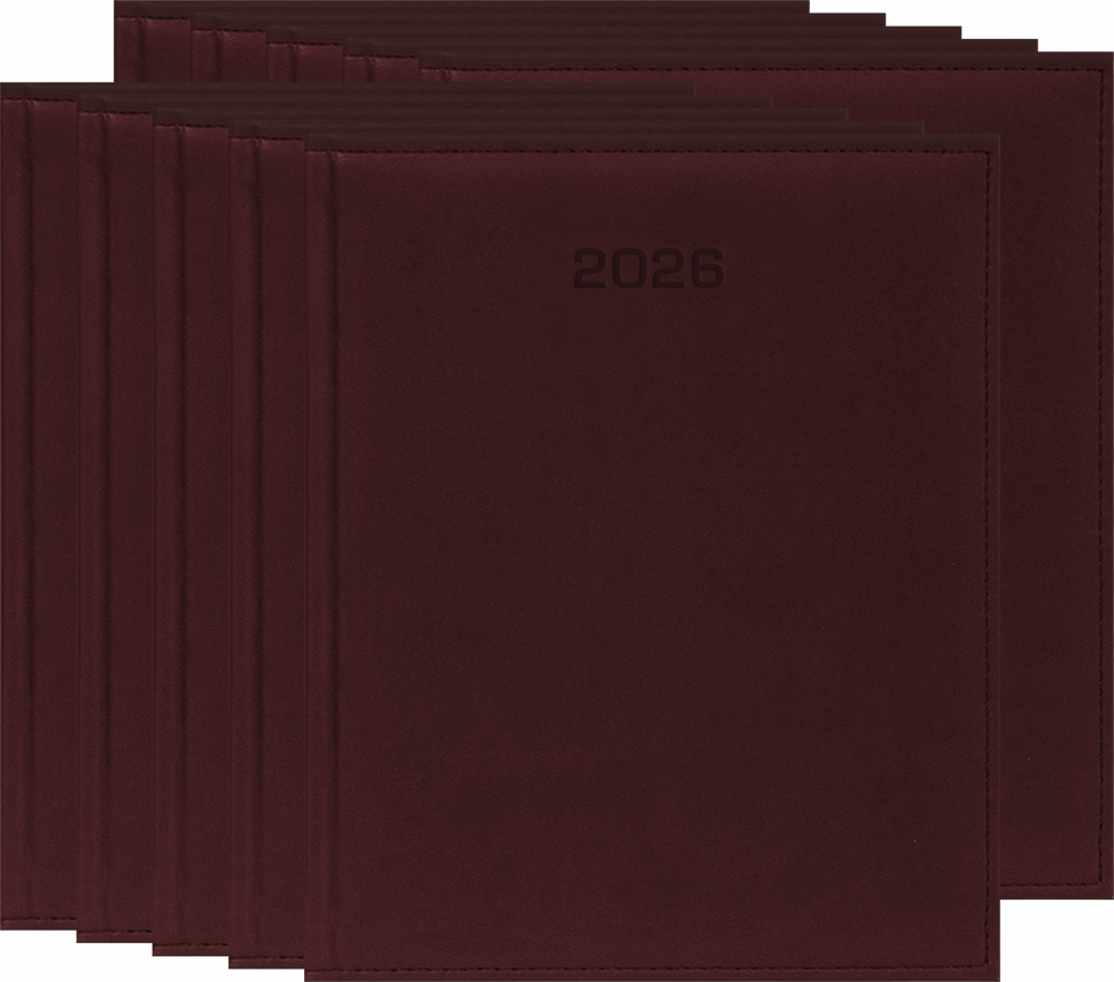10x Kalendarz książkowy 2026, Udziałowiec, Vivella, A4, tygodniowy, bordowy D