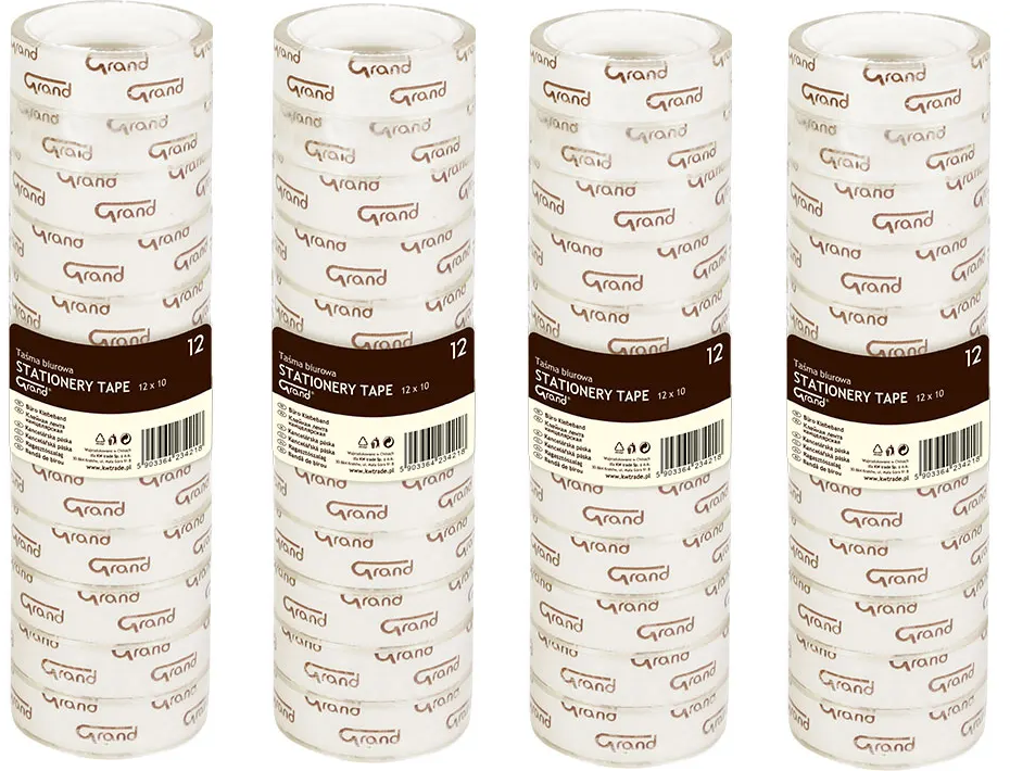 48x taśma klejąca Grand, 12mmx10yd, przezroczysty