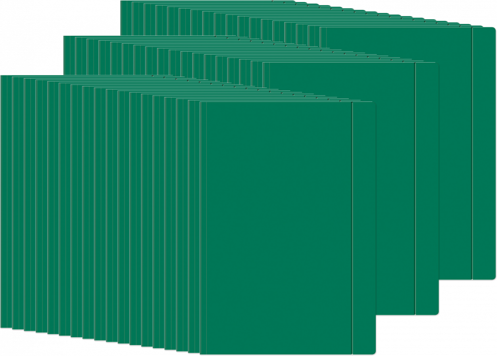 50x Teczka kartonowa z gumką Interdruk, A4 +, 300g/m2, zielony