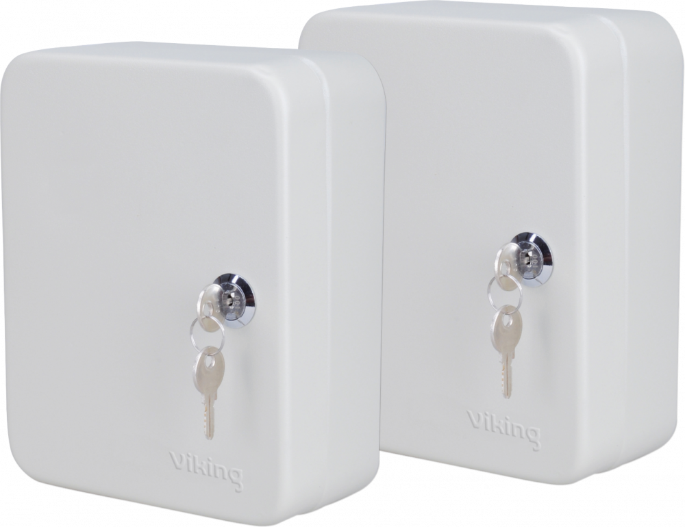 2x Szafka na klucze Viking, na 40 kluczy, z zawieszkami, szary