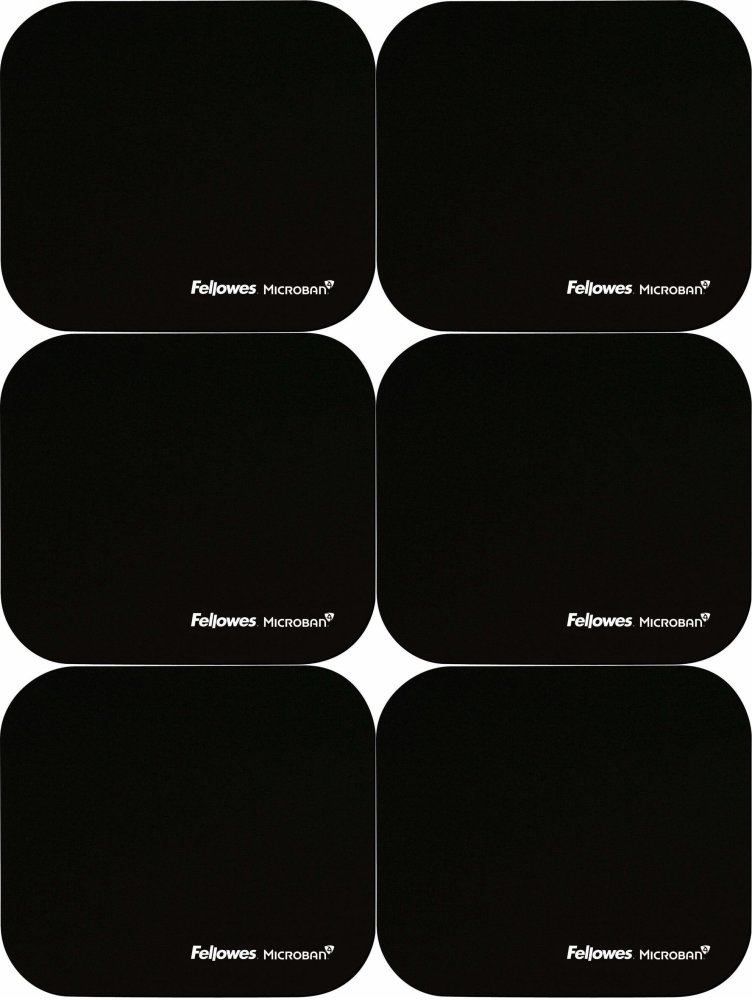6x Podkładka pod mysz Fellowes Microban, 234x3x200mm, czarny