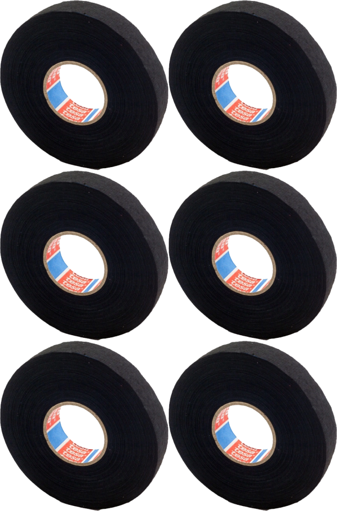 6x Taśma do wiązek kabli Tesa 51608, 19mmx25m, czarny