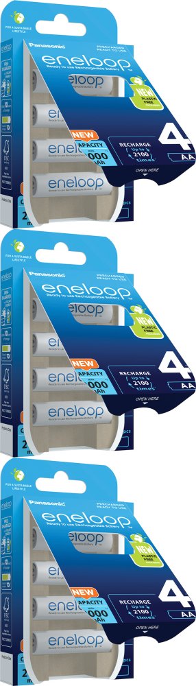 3x Akumulator Panasonic Eneloop, AA, 2000mAh, 4 sztuki