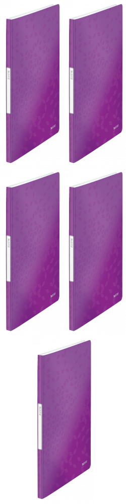 5x Album ofertowy Leitz Wow, A4, 20 koszulek, metaliczny fioletowy