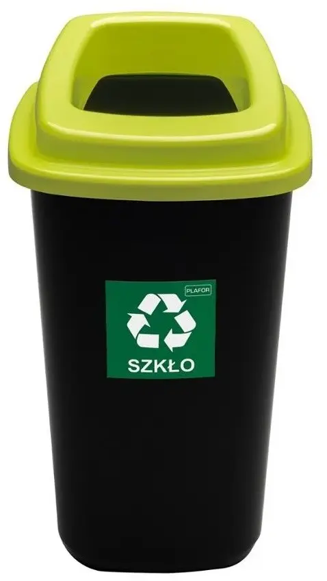Kosz do segregacji odpadów Plafor Sort Bin, 90l, czarno-zielony
