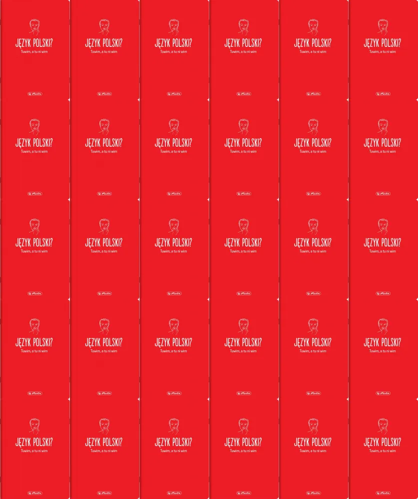 40x Zeszyt przedmiotowy w linie Herlitz J. Polski, A5, miękka oprawa, 60 kartek, czerwony