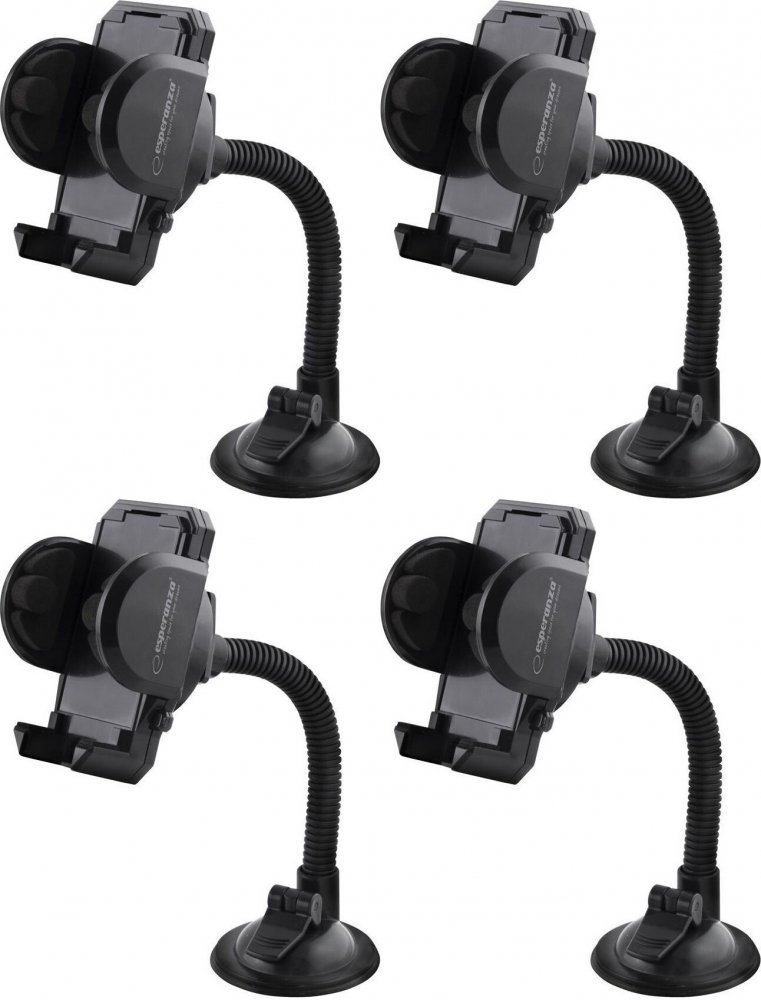 4x Uchwyt samochodowy Esperanza Koala, na telefon, czarny