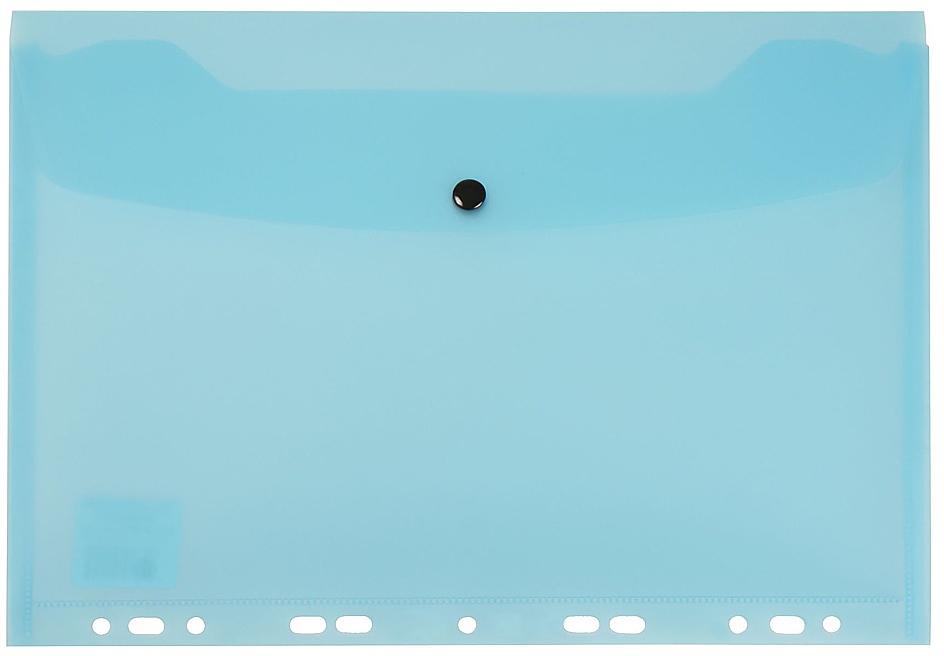 Teczka koperta do segragatora A4, Biurfol, A4, na zatrzask , przezroczysty niebieski