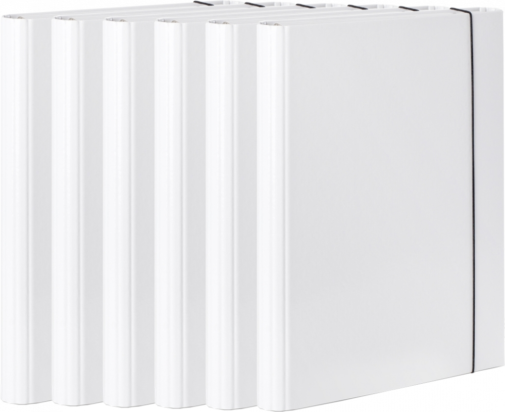 6x Teczka skrzydłowa z gumką VauPe, A4, 40mm, biały