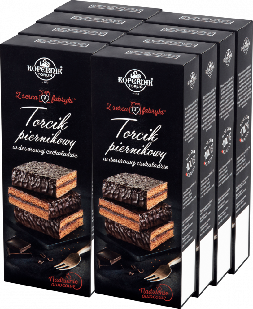8x Torcik Piernikowy Kopernik Premium, owocowy w deserowej czekoladzie, 180g