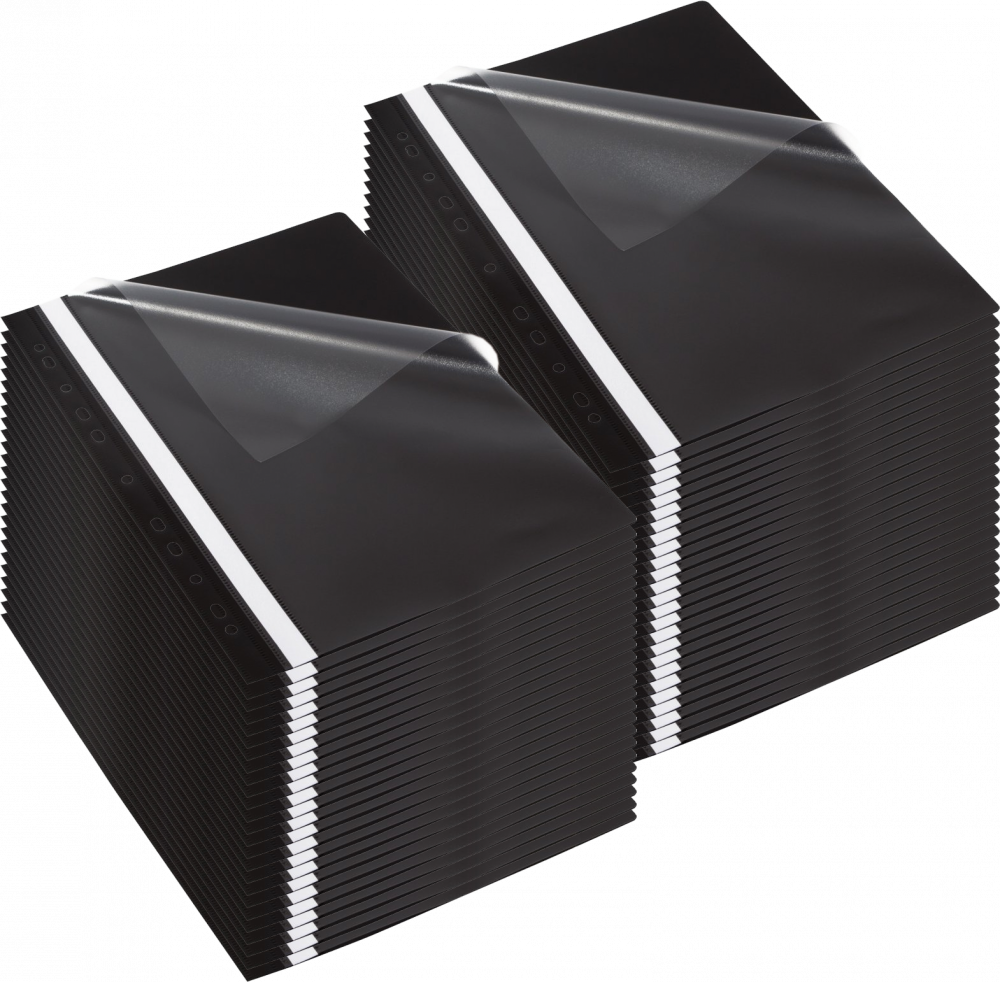 50x Skoroszyt plastikowy oczkowy Bantex Budget EVO, A4, do 200 kartek, czarny