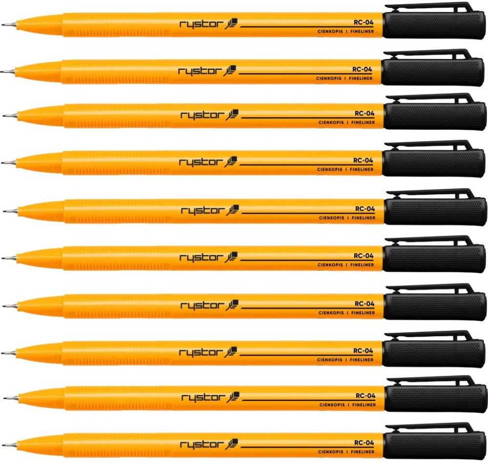 10x cienkopis Rystor, RC-04, 0.4mm, czarny