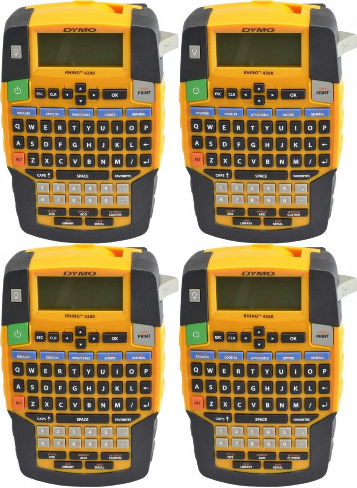 4x Drukarka etykiet Dymo Rhino 4200 (S0955990), do taśmy 6/9/12/19mm, żółto-czarny