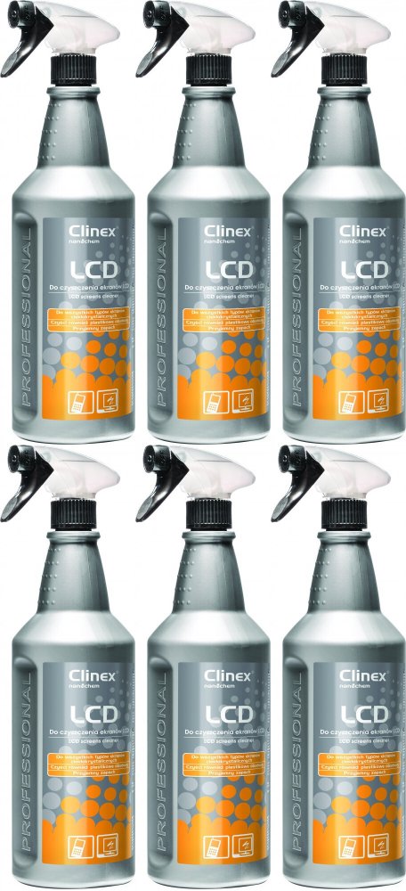 6x Spray do czyszczenia ekranów Clinex LCD, 1l