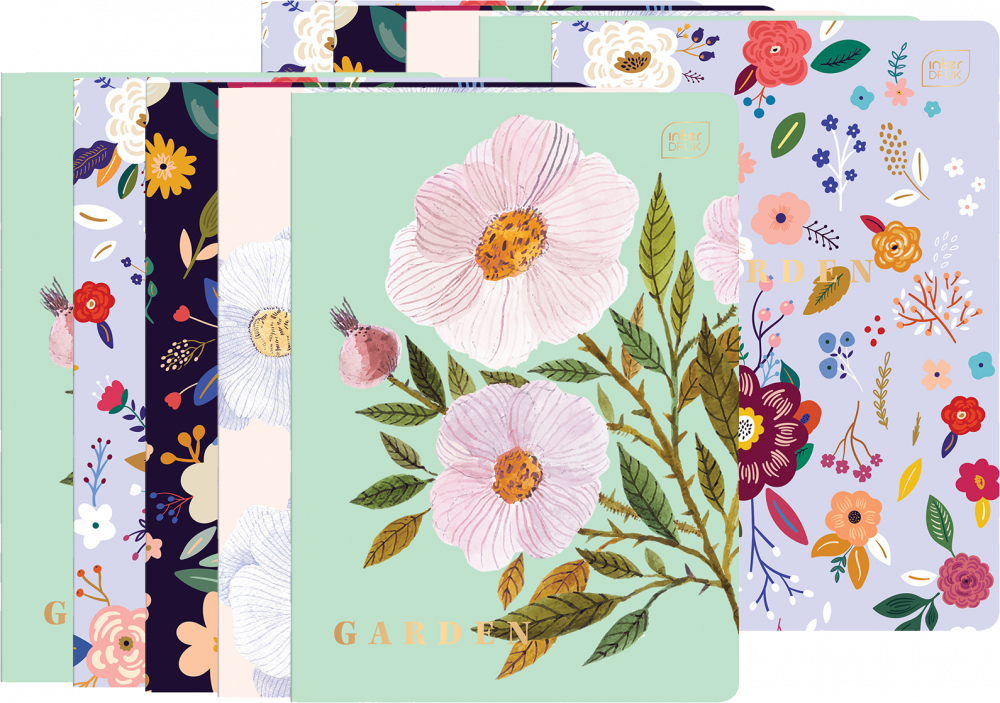 10x Zeszyt w kratkę Interdruk HS Garden, A5, 60 kartek, mix wzorów