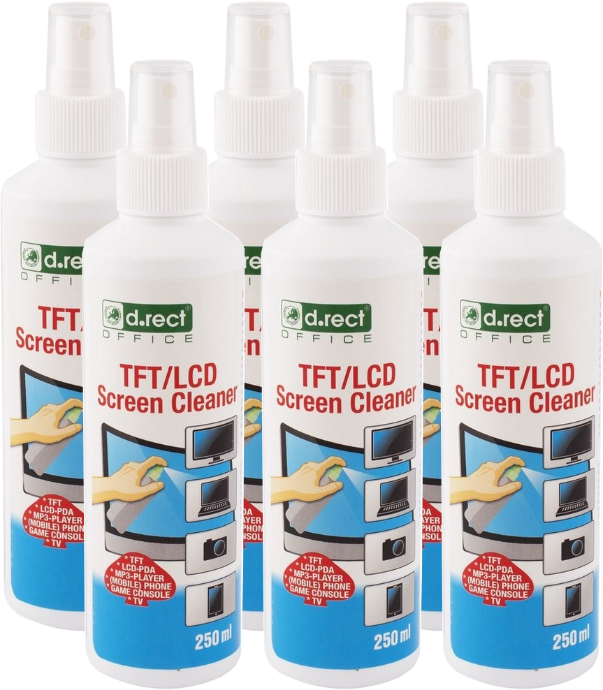 6x Płyn do czyszczenia ekranów TFT/LCD D.Rect, 250ml