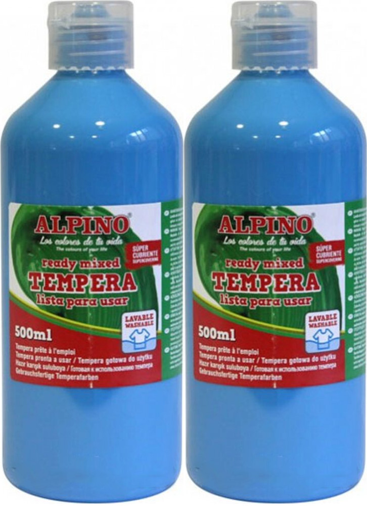 2x Farba plakatowa Alpino, w butelce, 500ml, niebieski