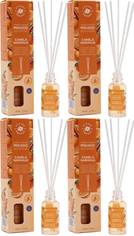 4x Patyczki zapachowe La Casa De Los Aromas Mikado, cynamon pomarańcza, 30ml