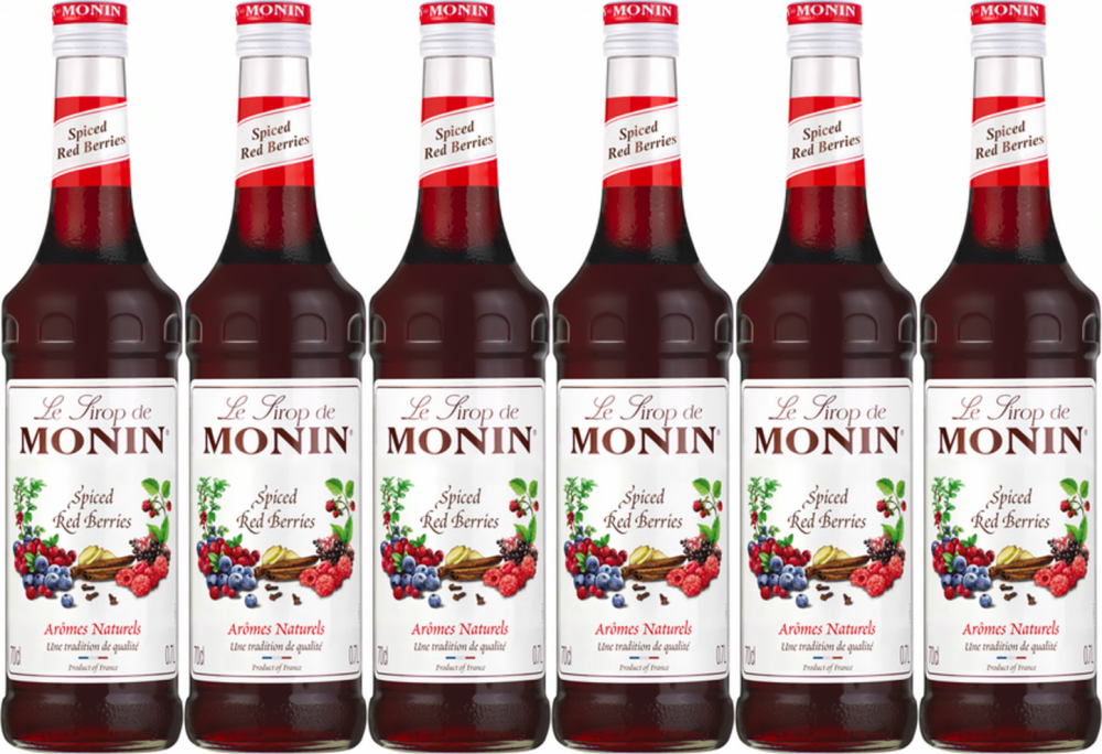 6x Syrop Monin Spiced Red Berries, owoce leśne o pikantne przyprawy, 700ml