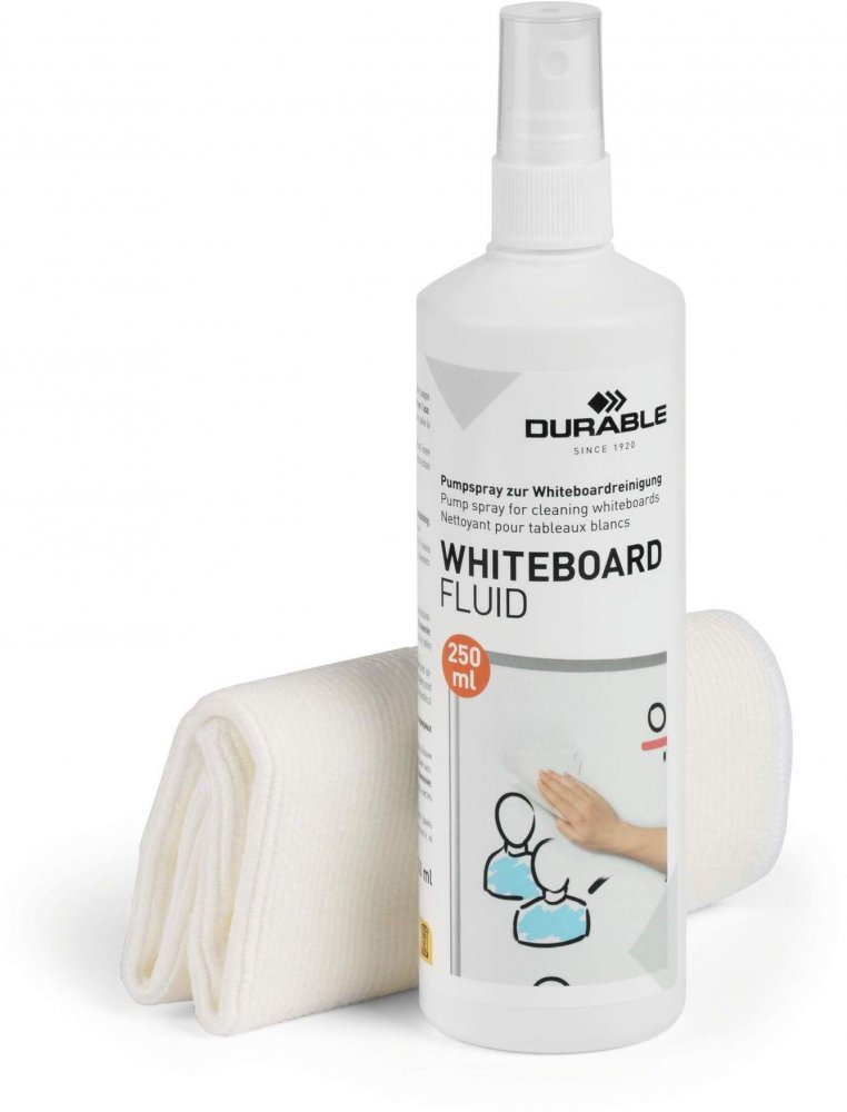 Zestaw do tablic Durable, płyn 250ml, ściereczka z mikrofibry 25x25cm