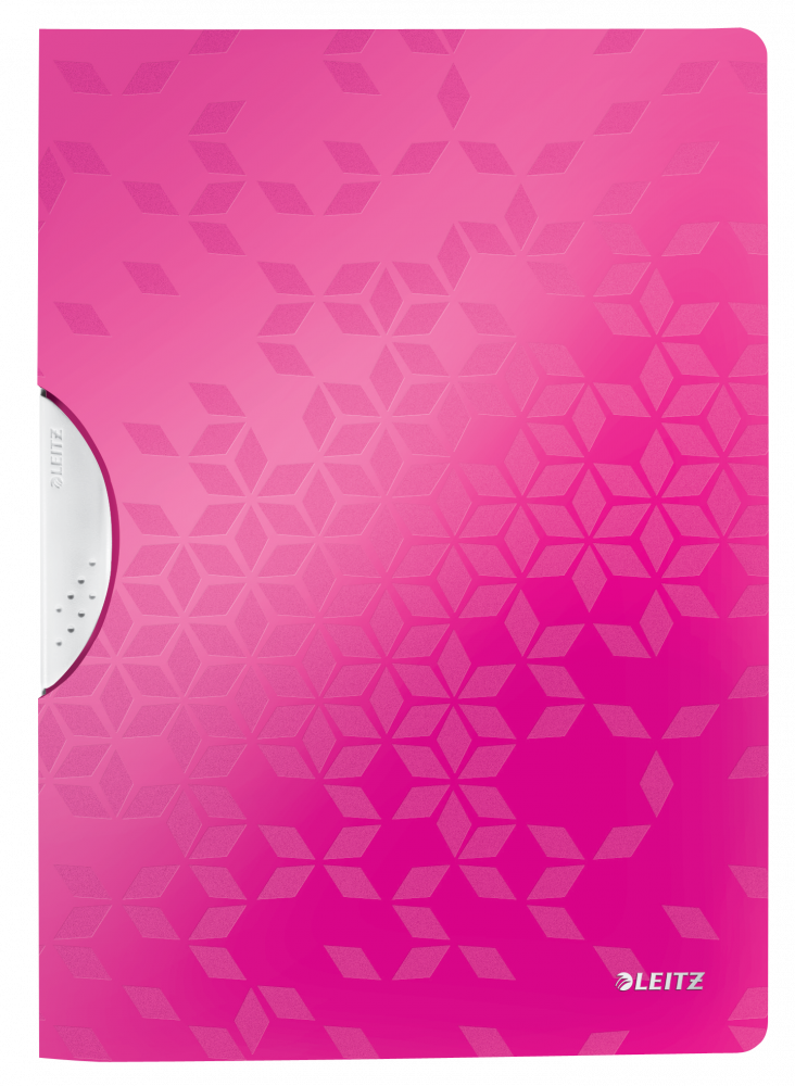 Skoroszyt plastikowy z klipsem Leitz Wow ColorClip, A4, do 30 kartek, różowy
