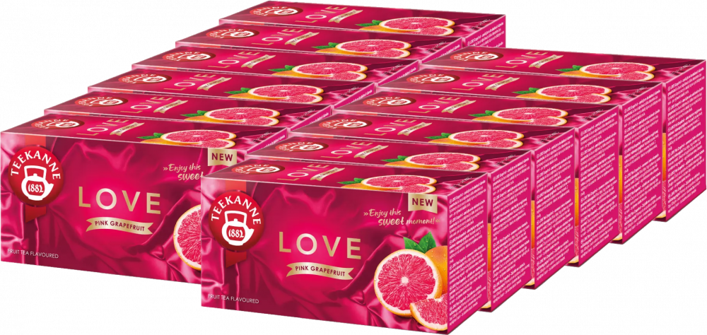 12x Herbata owocowa w torebkach Teekanne Love, grejpfrut, 20 sztuk x 2.25g