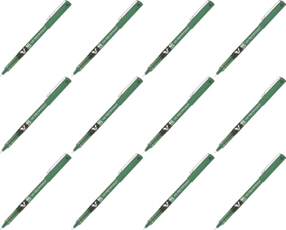 12x Cienkopis Pilot, BX-V7, 0.7mm, zielony