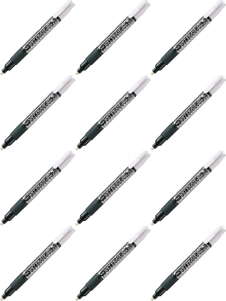 12x Marker kredowy Pentel SMW26 cienki, ścięta, 4.3mm, biały