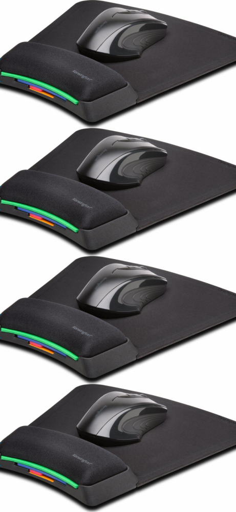 4x Podkładka żelowa pod mysz Kensington, SmartFit, 290x210x25mm, czarny