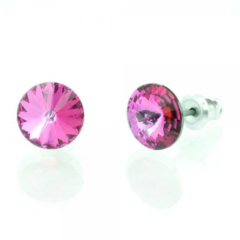 Kolczyki sztyfty Swarovski, 1 para, różowy