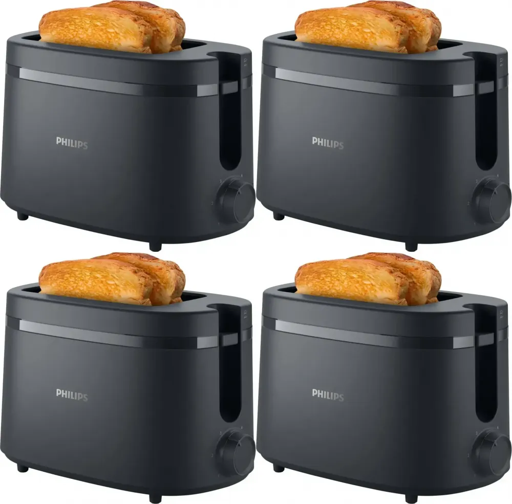 4x Toster Philips Essentials 1000 HD2510/90, ciemnoszary