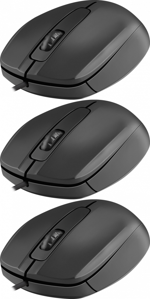 3x Mysz przewodowa Defender Alpha MB-507, cicha bezklikowa, 1000dpi, optyczna, czarny