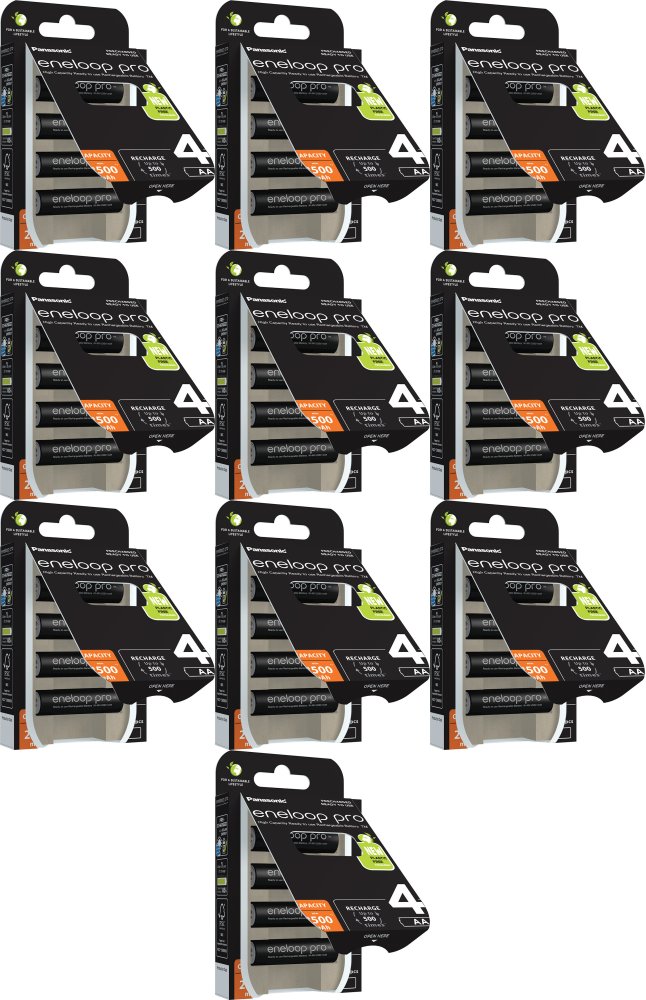 10x Akumulator Panasonic Eneloop Pro, AA, 2500mAh, 4 sztuki