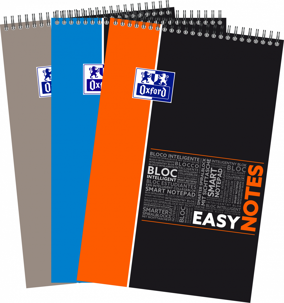 3x Kołonotatnik Oxford Student EasyNotes, A4+, w kratkę, 80 kartek, okładka PP, mix wzorów