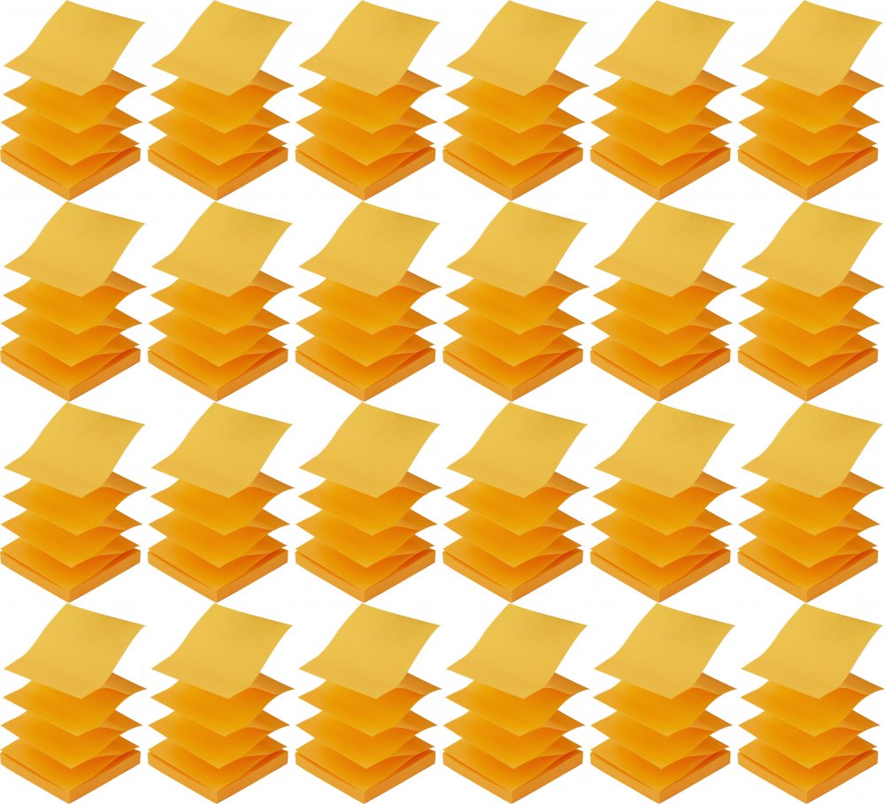 24x Karteczki samoprzylepne D.Rect Zig Zag, harmonijkowe, 75x75mm, 100 karteczek, pomarańczowy pastelowy