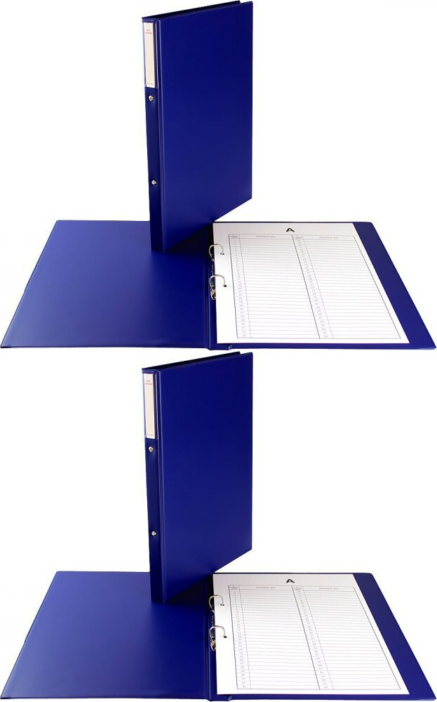 2x Teczka Biurfol, do akt osobowych, A4, 20mm, 2 ringi, granatowy