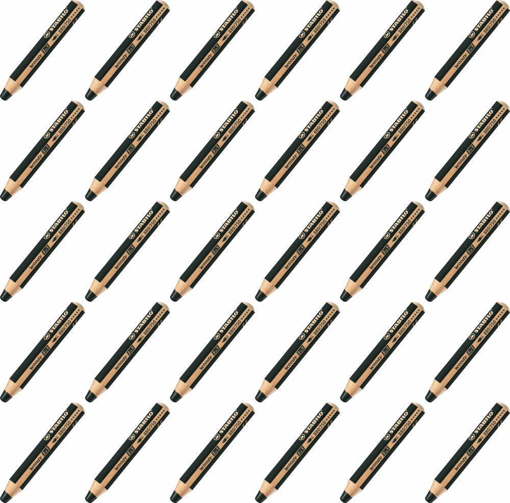 50x Kredka Stabilo Woody 3 w 1, 1 sztuka, czarny