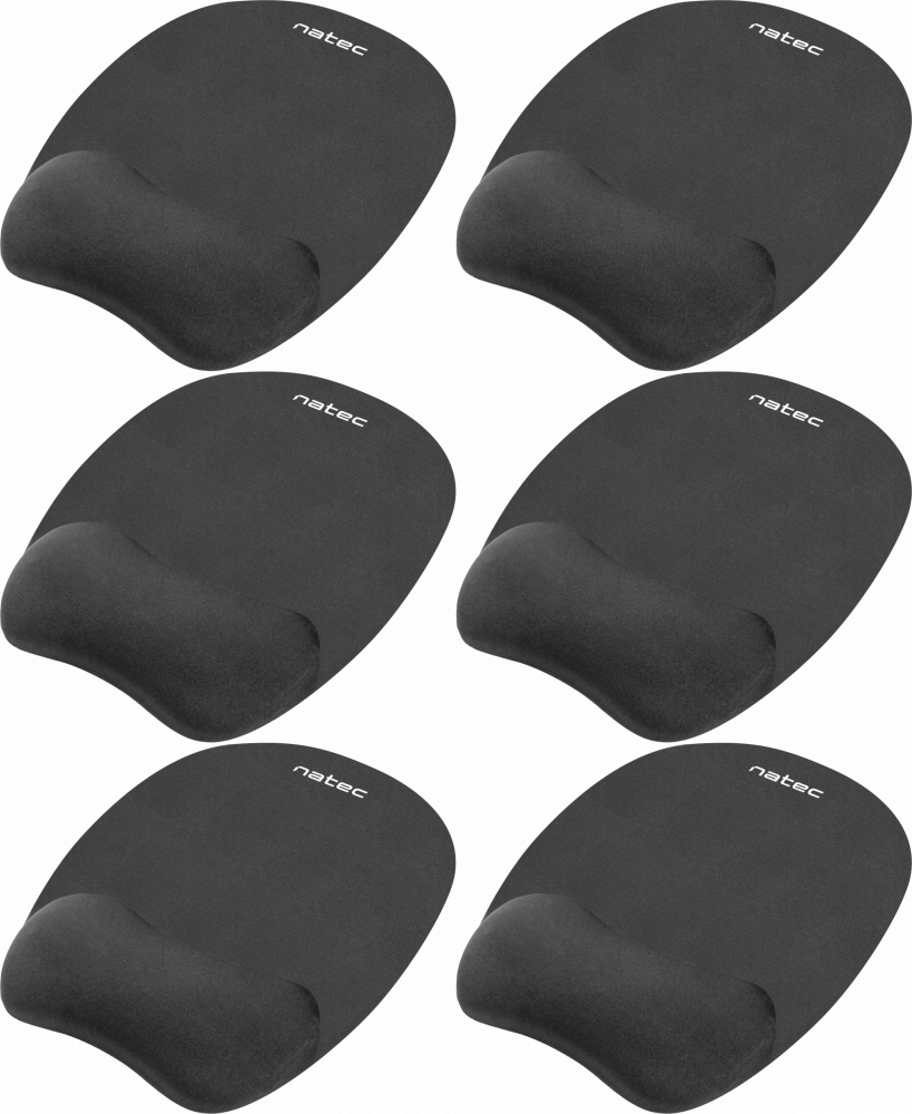 6x Podkładka piankowa pod mysz Natec Chipmunk, 235x195x22mm, czarny