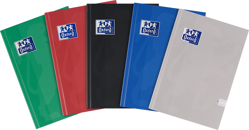 5x Brulion w linie Oxford Esse, A4, twarda oprawa, 96 kartek, mix kolorów